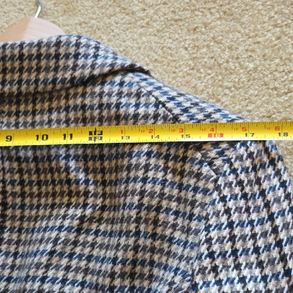 Veronica Beard Hudson Houndstooth Dickey Blazer Suede Elbows & Trim Sz 12 - Picture 16 of 16